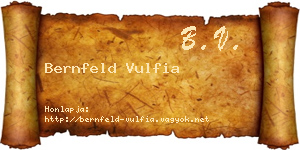 Bernfeld Vulfia névjegykártya